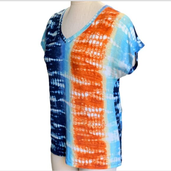 Farmers Market by One World Tie Dye Hi-Low Tee Top Sz PM #30B - Picture 4 of 8